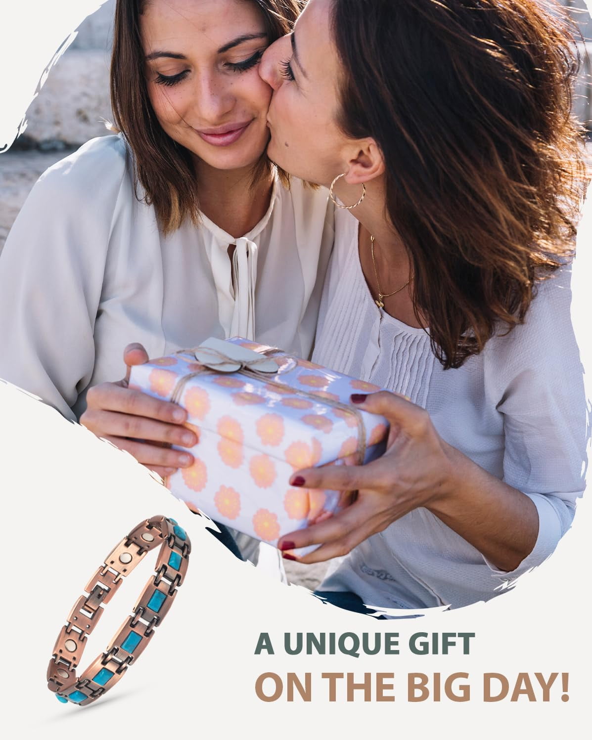 Wollet Copper Magnetic Bracelets for Women, Blue Turquoise Bracelets