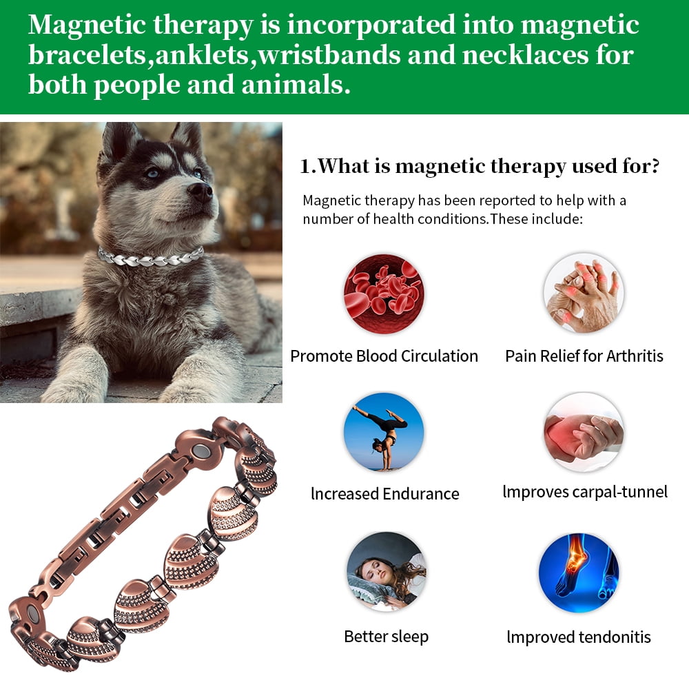 Wollet Magnetic Heart Solid Copper Bracelet for Women