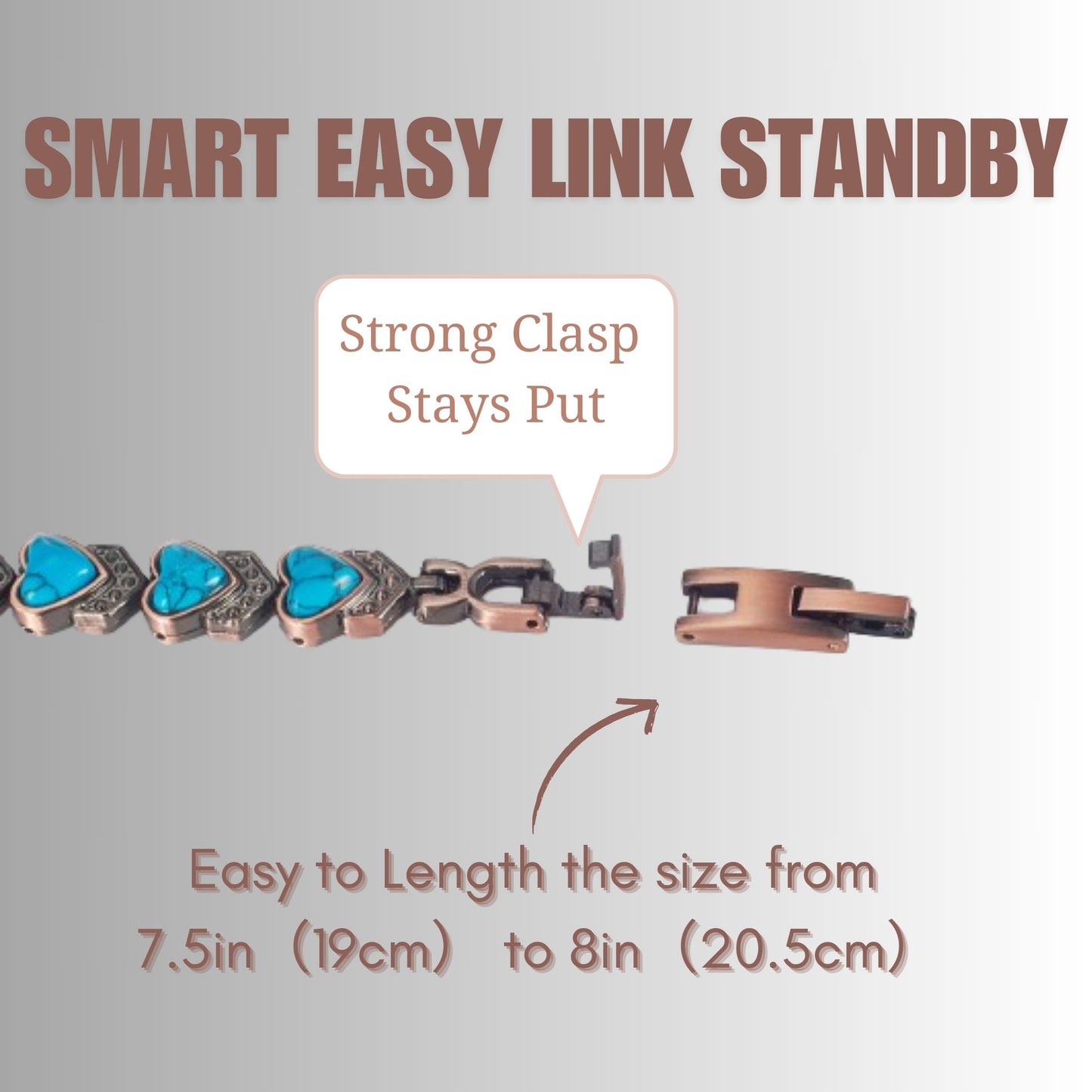 Wollet Magnetic Pure Copper Bracelet for Women, Turquoise Stone
