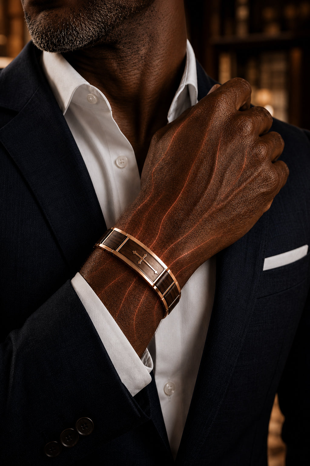 Wollet Rose Gold Magnetic Cross Bracelet