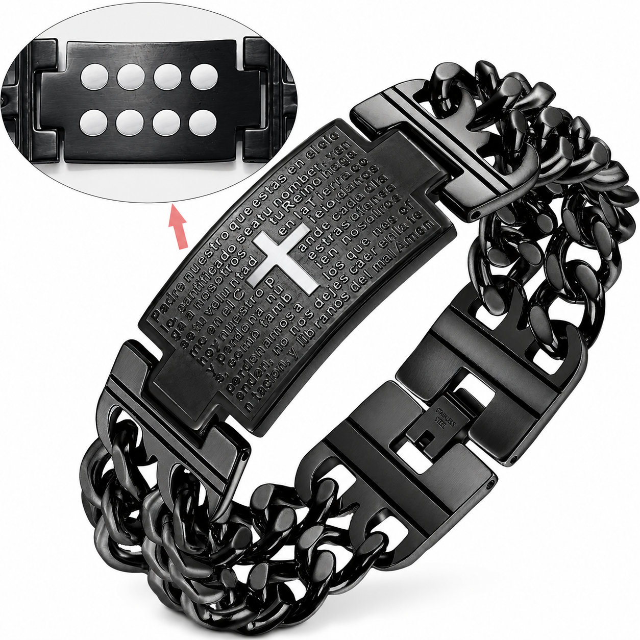 WOLLET Stainless Steel Magnetic Bracelet for Men