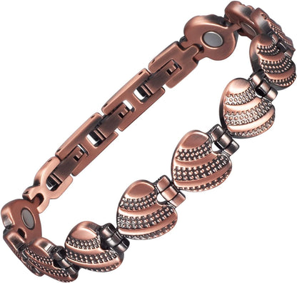 Wollet Magnetic Heart Solid Copper Bracelet for Women
