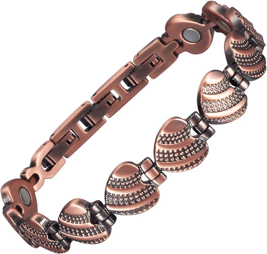 Wollet Magnetic Heart Solid Copper Bracelet for Women
