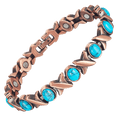 Wollet Magnetic  Pure Copper Bracelet for Women, Turquoise Stone
