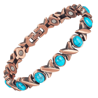 Wollet Magnetic  Pure Copper Bracelet for Women, Turquoise Stone
