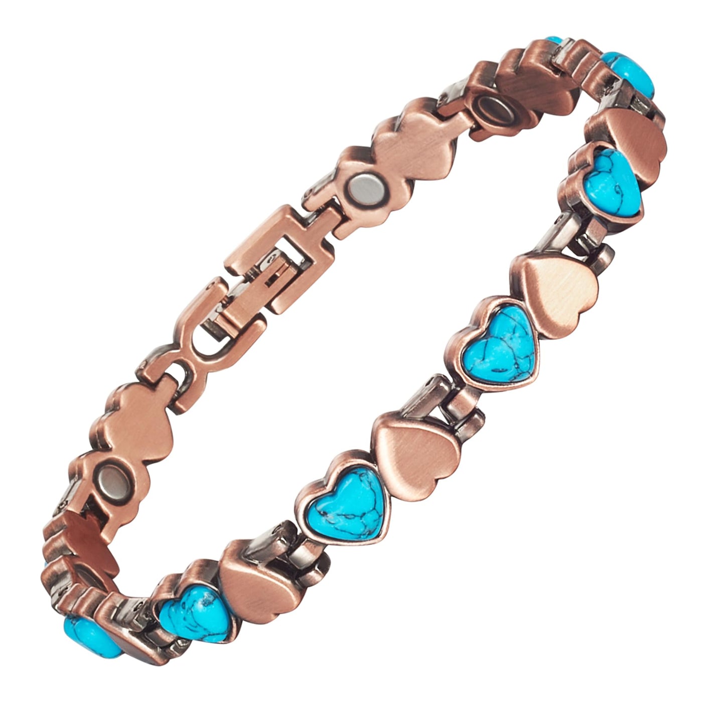Wollet Magnetic  Pure Copper Bracelet for Women, Turquoise Stone