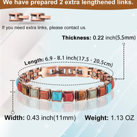 Wollet Pure Copper Magnetic Bracelets, Colorful Turquoise