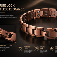 Wollet Men’s 99.95% Pure Copper Magnetic Bracelet