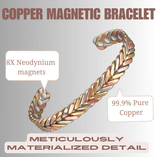 Wollet Three-Color Braided Magnetic Bracelet, Women's Style