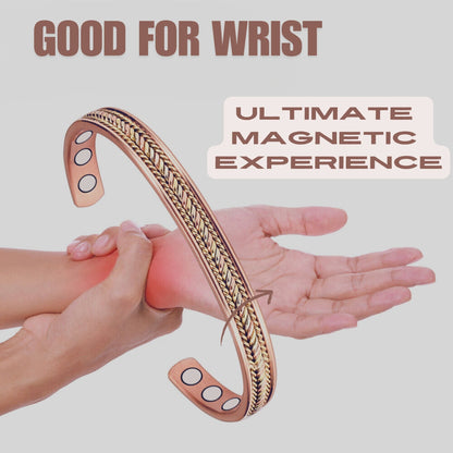 Metaljc Magnetic Copper Cuff Bracelet for Men Women