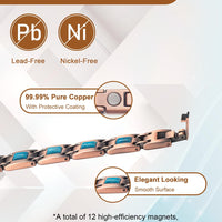 Wollet Copper Magnetic Bracelets for Women, Blue Turquoise Bracelets