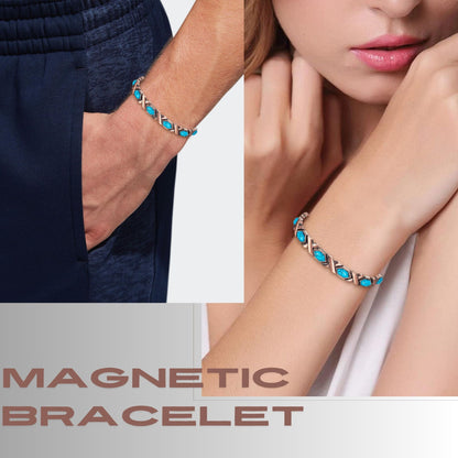 Wollet Magnetic  Pure Copper Bracelet for Women, Turquoise Stone