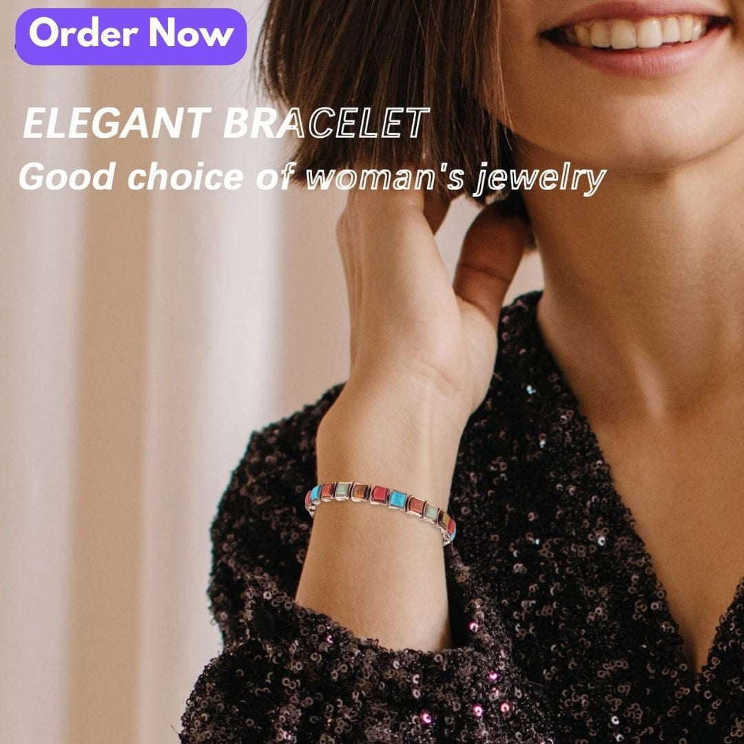 Wollet Pure Copper Magnetic Bracelets, Colorful Turquoise