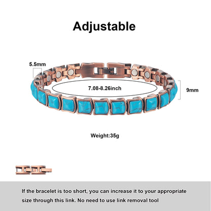 Wollet Magnetic Copper Bracelet, Turquoise Bracelets