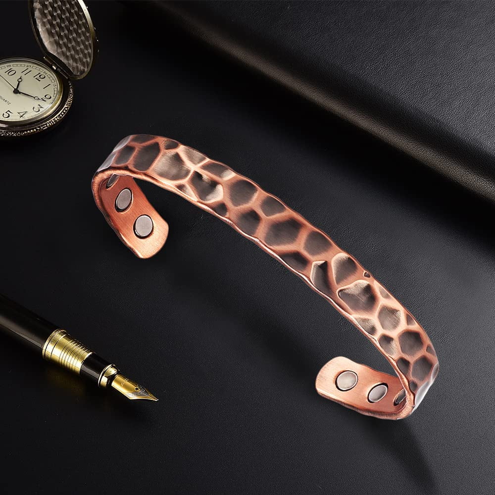 Metaljc Magnetic Copper Cuff Bracelet for Men Women
