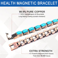 Wollet Magnetic Copper Bracelet, Turquoise Bracelets