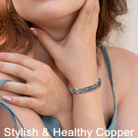 Wollet Copper Magnetic Bracelets for Women, Blue Turquoise Bracelets