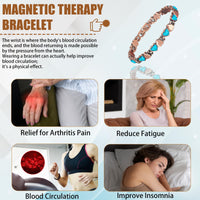 Wollet Magnetic  Pure Copper Bracelet for Women, Turquoise Stone