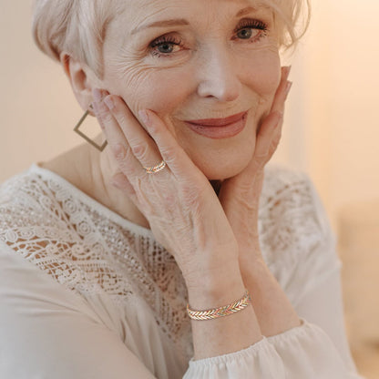 Wollet Tri Colored Braided Copper Magnetic Bracelet for Women Men