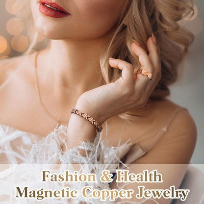 Wollet Magnetic Therapy Copper Bracelet with 3500 Gauss Magnets