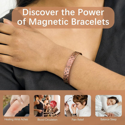 Metaljc Magnetic Copper Cuff Bracelet for Men Women