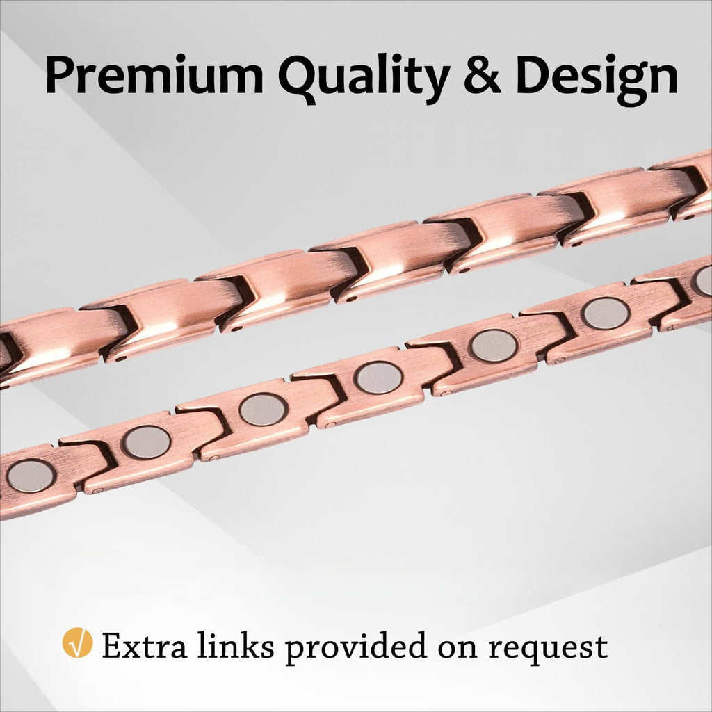 Wollet Magnetic Therapy Copper Bracelet with 3500 Gauss Magnets