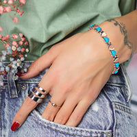 Wollet Magnetic  Pure Copper Bracelet for Women, Turquoise Stone
