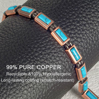 Wollet Copper Magnetic Bracelets for Women, Blue Turquoise Bracelets