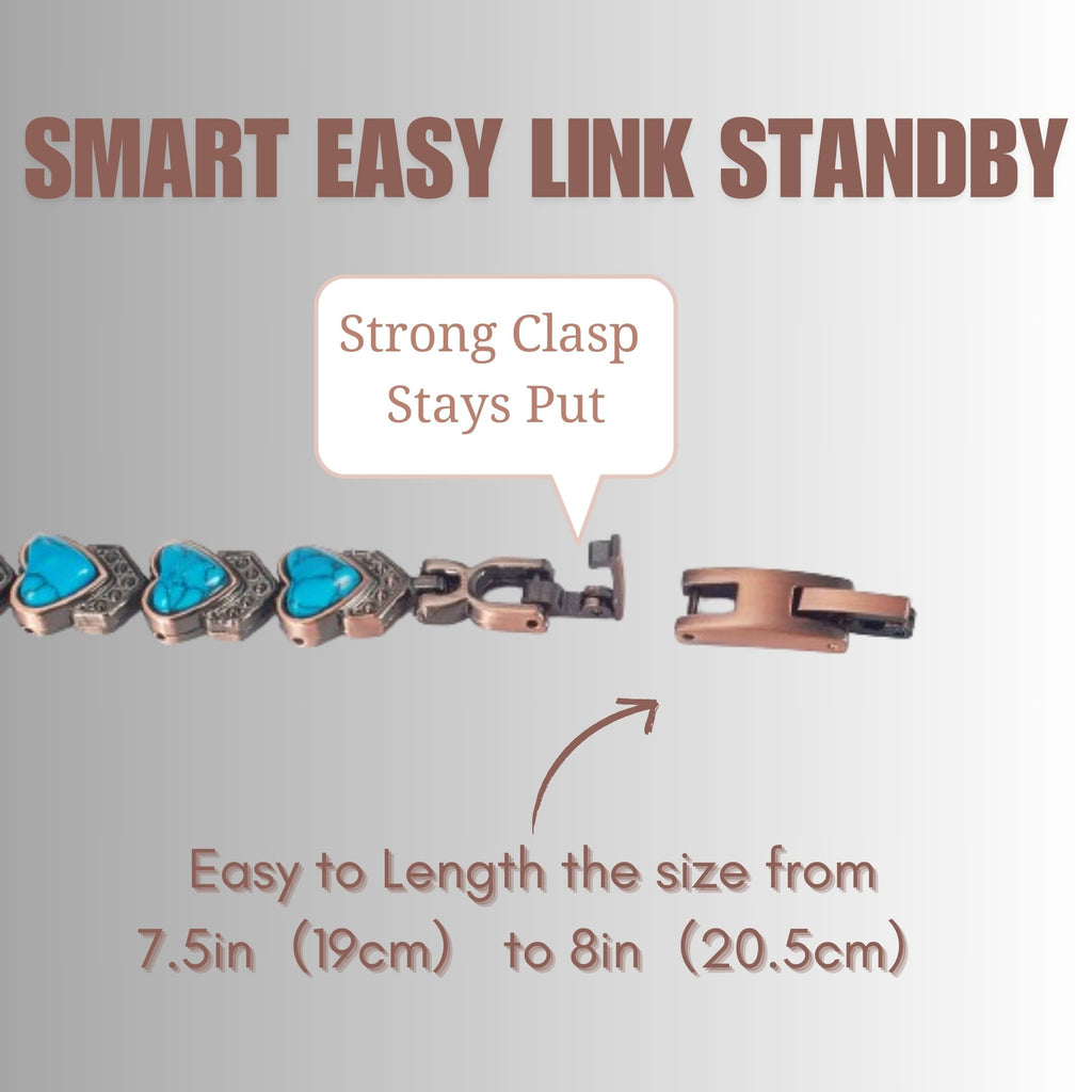 Wollet Magnetic  Pure Copper Bracelet for Women, Turquoise Stone