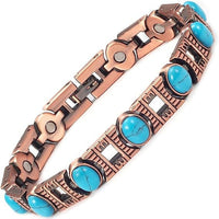 Wollet Copper Magnetic Bracelets for Women, Blue Turquoise Bracelets