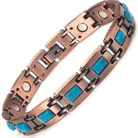 Wollet Copper Magnetic Bracelets for Women, Blue Turquoise Bracelets