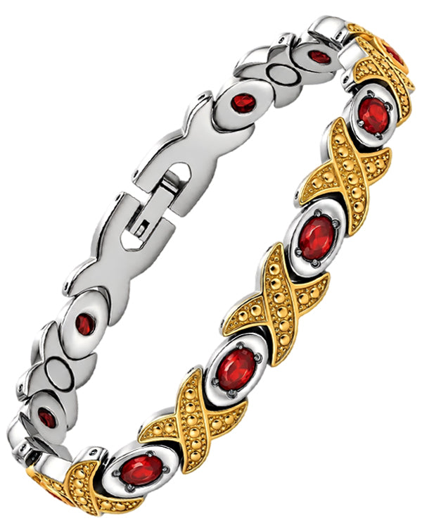 WOLLET Women’s Titanium Magnetic Bracelet – Stylish Rose Gold and Silver Two-Tone Design