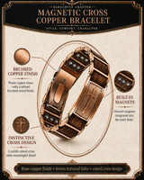 Wollet Rose Gold Magnetic Cross Bracelet