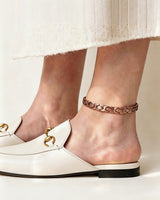 WOLLET Premium Copper Magnetic Anklet – Elegant Rose Copper Link Chain Ankle Bracelet