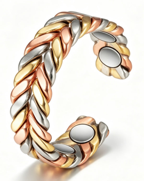 Men's Vintage Copper Ring – Adjustable Magnetic Band