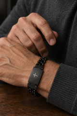 WOLLET Black Stainless Steel Magnetic Link Bracelet