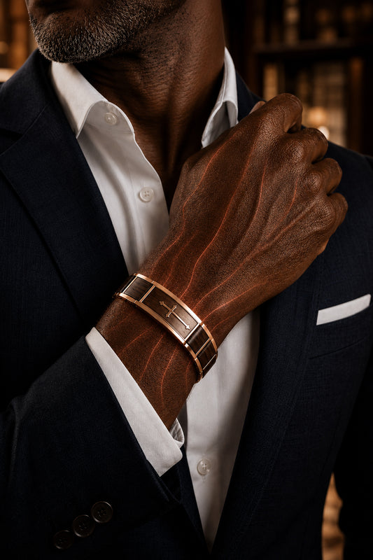 Wollet Rose Gold Magnetic Cross Bracelet