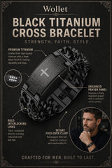 WOLLET Black Stainless Steel Magnetic Link Bracelet