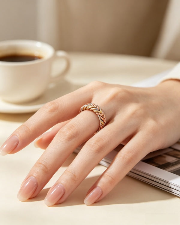 Men's Vintage Copper Ring – Adjustable Magnetic Band
