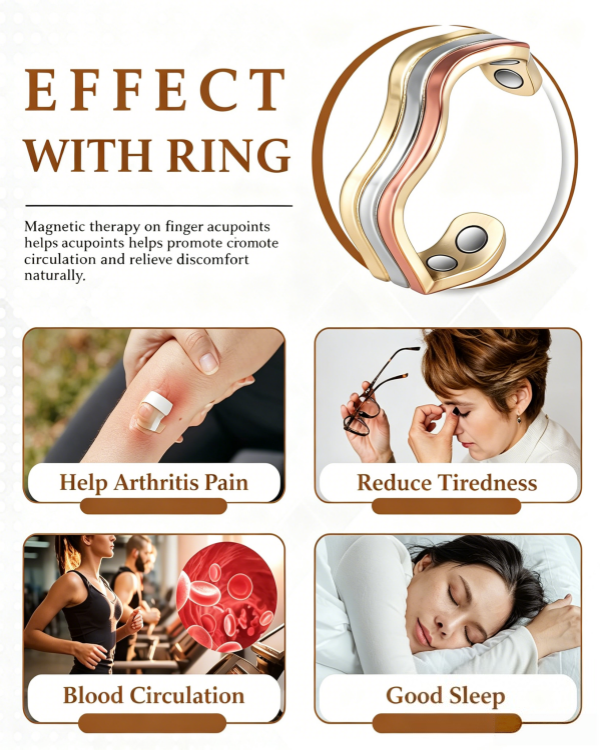 WOLLET Tri-Color Magnetic Cuff Bracelet – Luxury Gold Silver & Rose Gold Wave Design Jewelry