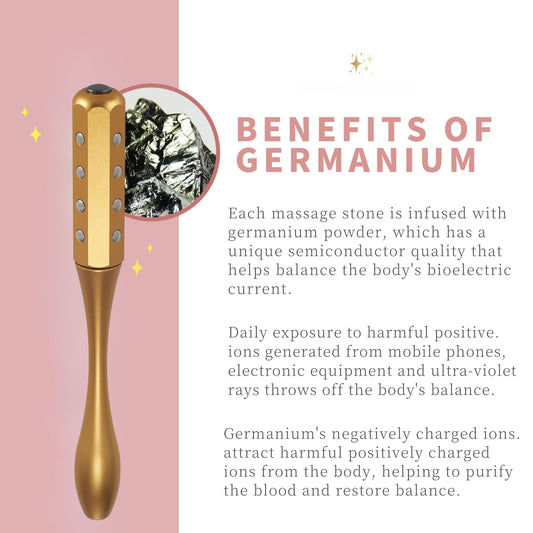 Wollet 30 Germanium Stone Facial Massage Roller – Lymphatic Drainage Anti-Aging Skin Lifting Beauty Tool