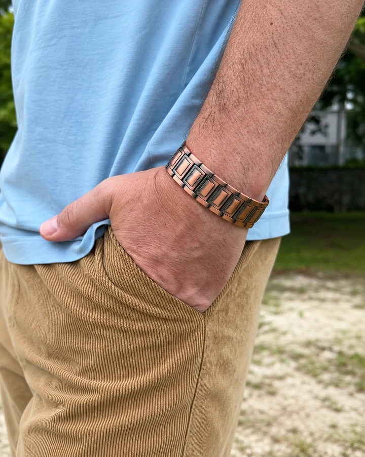 🔥 Men’s Triple Magnet Copper Bracelet – Magnetic Energy for Daily Wellness