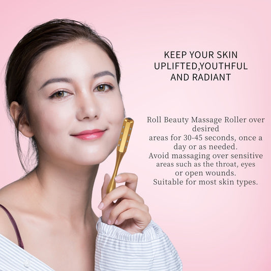 Wollet 30 Germanium Stone Facial Massage Roller – Lymphatic Drainage Anti-Aging Skin Lifting Beauty Tool