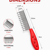 Black Mineral Massage Comb for Dogs & Cats