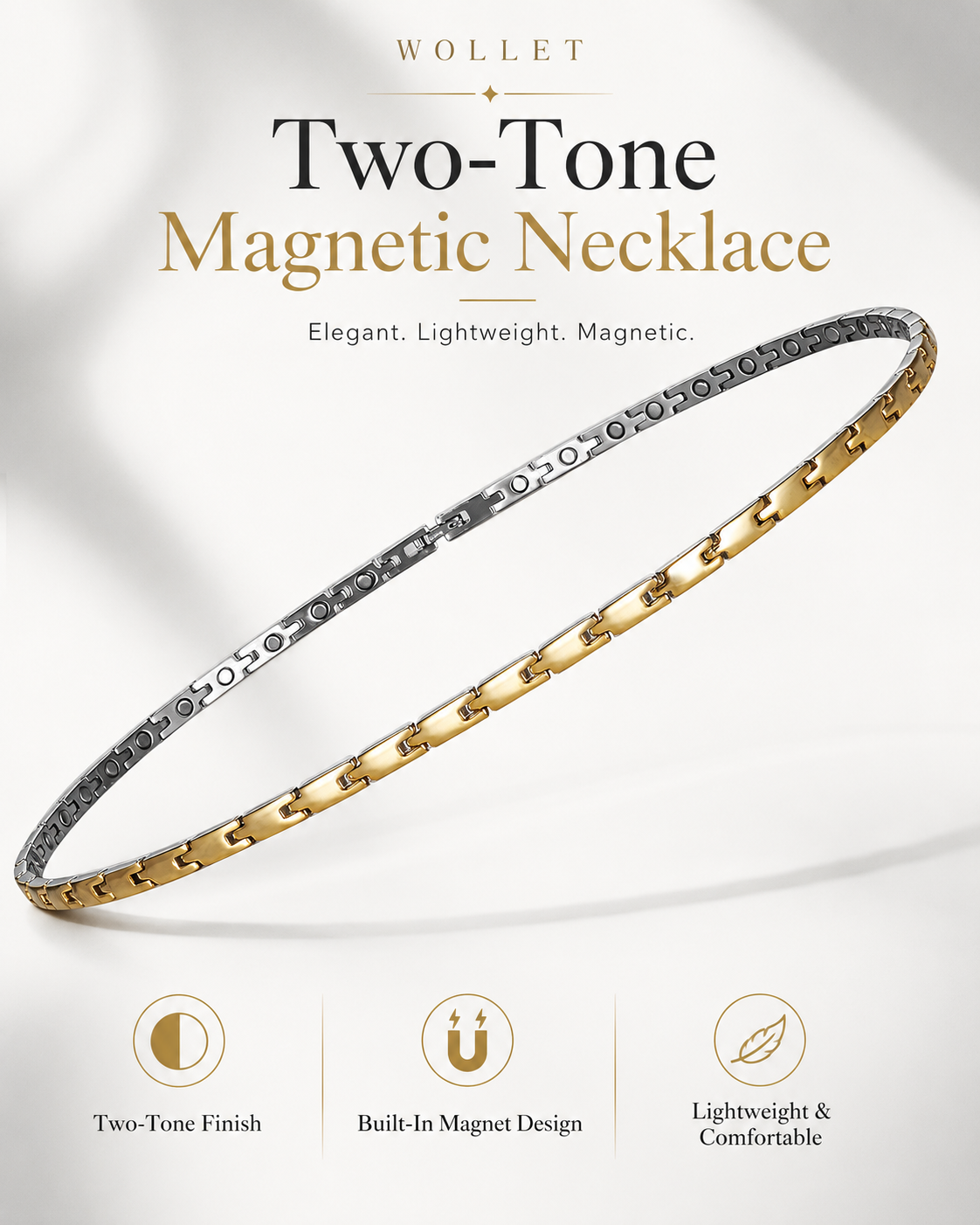 WOLLET Two-Tone Magnetic Dog Collar