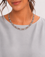 Powerful Silver Titanium Magnetic Therapy Necklace (Purple Crystal)
