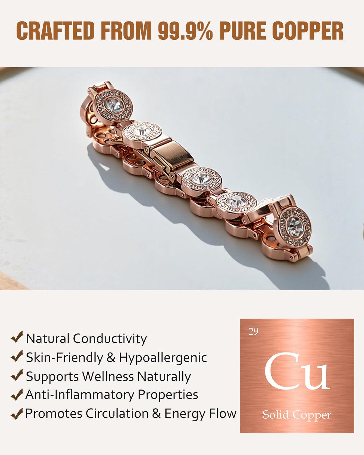 Wollet  Copper Magnetic Bracelets  for Women