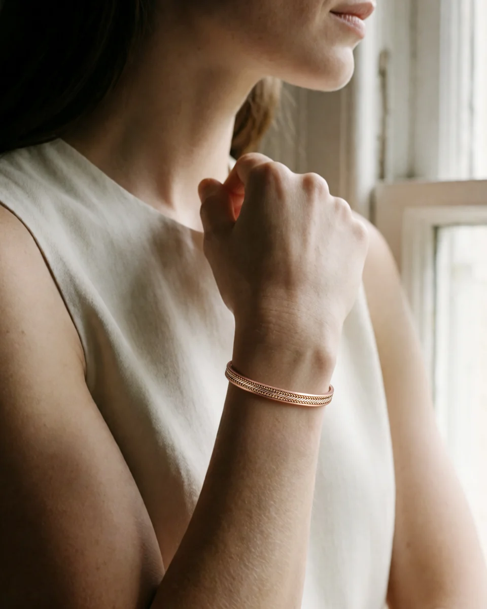 His & Hers Copper Magnetic Bracelets – Braided Cuff Set