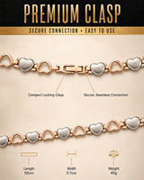 WOLLET Rose Gold & Silver Titanium Magnetic Necklace, Two-Tone Circle Link Chain for Men and Women