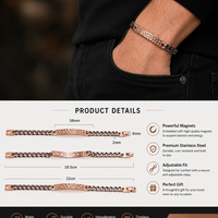 Wollet Vintage Hammered Copper Magnetic Bracelet for Men Adjustable Chain Therapy Wristband you